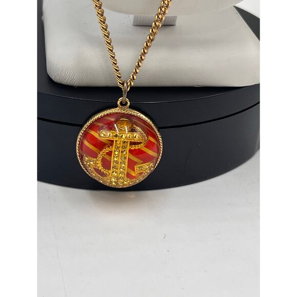 Betsey Johnson Bold MultiStrand Fish Nautical Lucite Anchor Crab Pearl Necklace - Picture 2 of 14